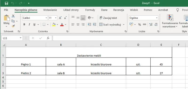 Automatyzacja rozszerzania tabel Excel