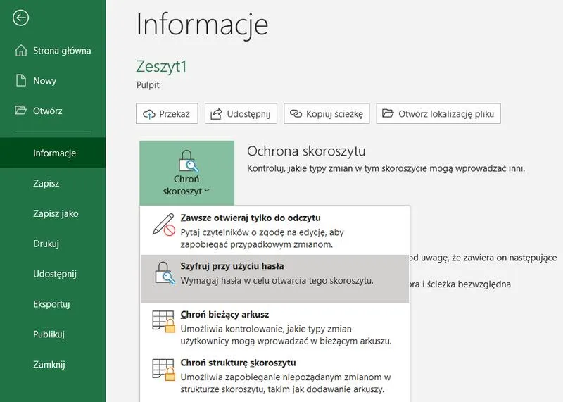 Blokowanie okienek w Excelu