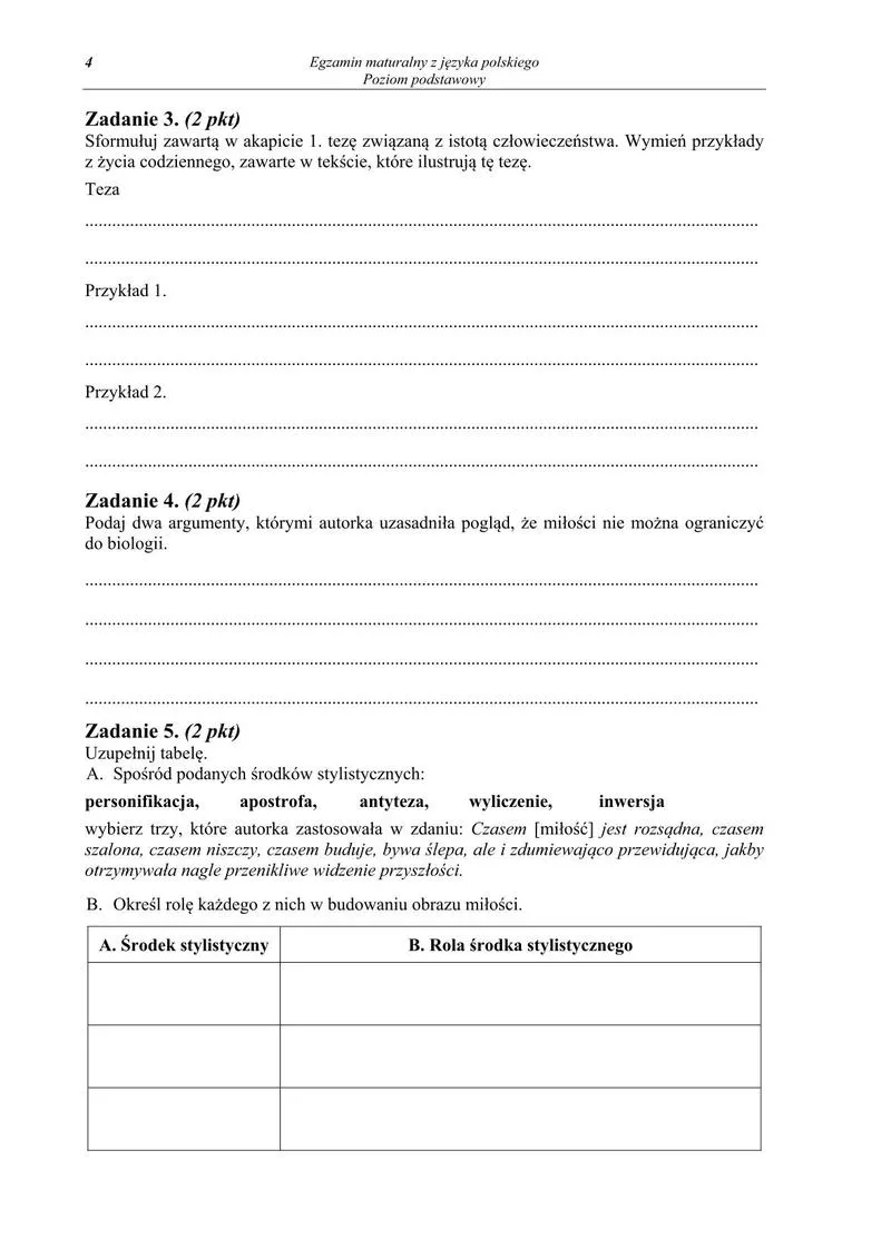 Długopis z czarnym tuszem matura