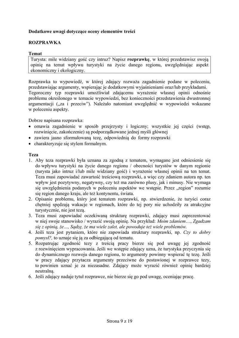 Formułowanie tezy w rozprawce