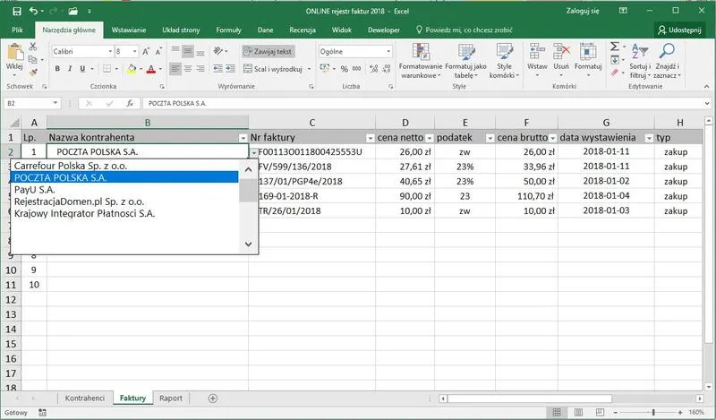 Przygotowanie danych do Excel