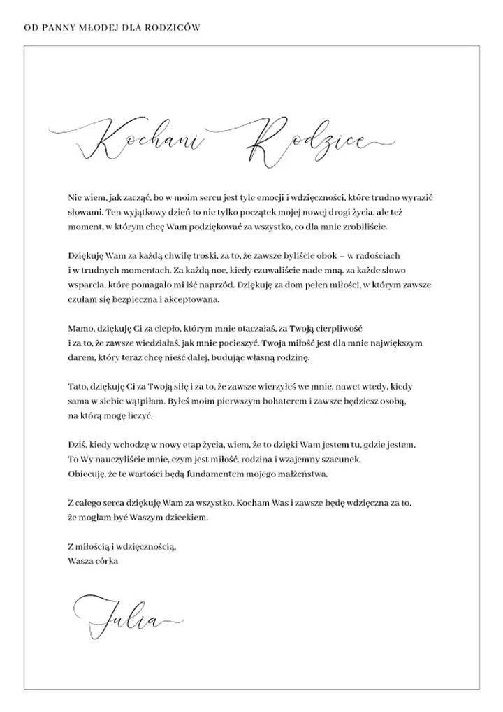 Skuteczny list do rodziców